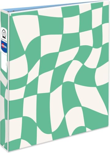 Image of Avery 3 Ring Binder, 1 Inch Round Rings, Retro Collection, Groovy Checks (26803) (Pack of 6)