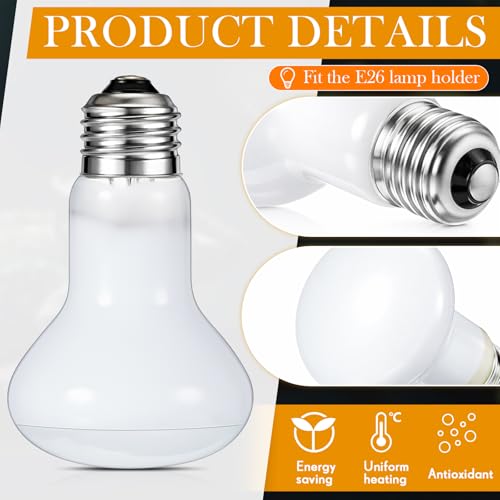 Image of VIHOSE 12 Pack 100 W Reptile Heat Bulbs White Heat Lamp Bulb White Lamp Basking Light Bulb for Reptile, Bearded Dragon, Lizard, Tortoise, Chicken, Leopard Gecko, Amphibian, Pets