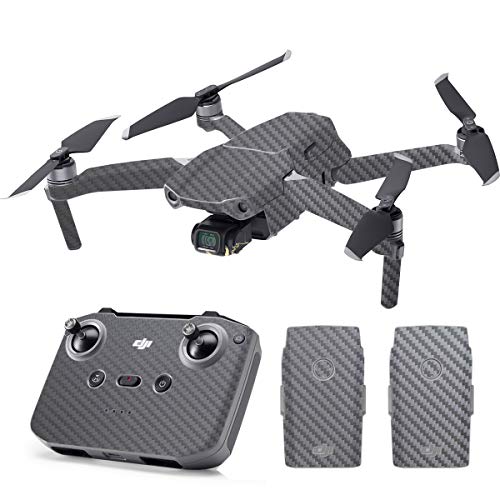SopiGuard Skin for DJI Mavic Air 2 Precision Vinyl Sticker Full Drone Set + Controller + 3 Battery Skins (Carbon Gunmetal Grey)