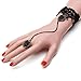 Produktbild Chowcencen Frauen Gotik Retro-Spitze-Armband-Ring-gesetzter justierbare Armband Ring Schwarze Hand-Ketten-Ring Schmuck