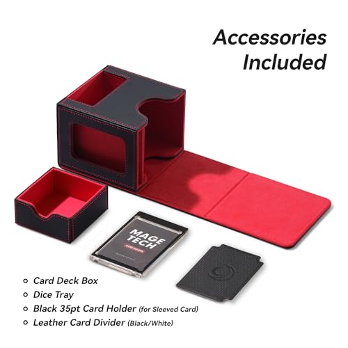 image for Mage Tech Card Deck Box for MTG Commander - Patented Design, Commander