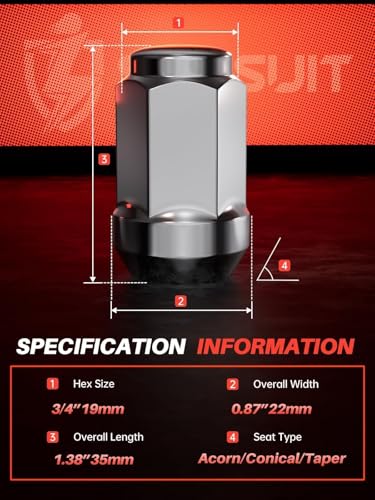 Image of Sposuit 20 Pcs 7 /16-20 Black Lug Nuts, 19mm Hex - Replacement for Chevy | Compatible with 1953-1983 Chevy Corvette, 1967-1982 Camaro, 1964-1983 Malibu, Chrome, Closed End, Aftermarket