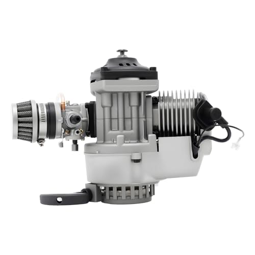 LENJKYYO 49ccm 2 Takt Motor 1.9kw 3,5PS, Pocket Bike Motor 50ccm Luftgekühlt mit CVT Getriebe & Kraftstofftank, Mini Benzinmotor für Pocket Bike, Mini Dirt Bike, ATV oder Scooter
