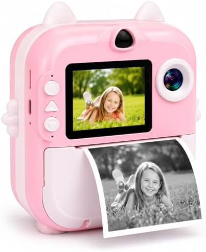 Câmera Infantil com Impressão Instantânea Foto e Vídeo Recarregáv...
