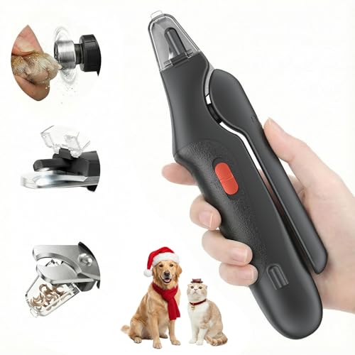 Image of 2 in 1 Dog Nail Clippers & Cat Nail Clippers Trimmers for Large Medium Small Dogs Cats Claw Trimmer Quick Sensor and Safety Guard USB Rechargeable Dogs Nail Trimmer with Catcher & 2 LED Lights
