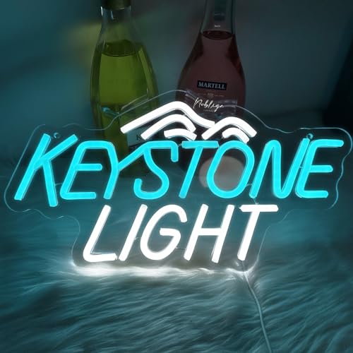 Keys Light Beer Neon Signs for Wall Decor LED Neon Bar Signs for Home Bar Decoration USB Powered Light up Business Signs for Beer Bar Man Cave Pub Store Restaurant Birthday