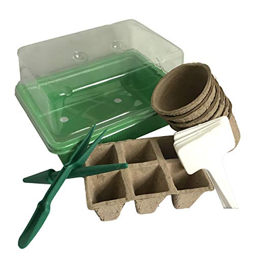 Hydoplanet - Kit de minería para germinación - Bandeja de semillas con bandejas y macetas 100 % biodegradables + etiquetas para plantar y accesorios, para germinar todas tus semillas fácilmente Cover