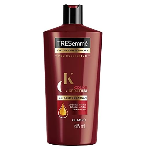 TRESemmé Champú Keratina Color para pelo teñido o con mechas con aceite de Argán, protege, nutre e intensifica 685ml