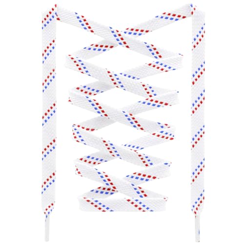 Image of Flat Shoelaces Multicolor Twill Point Thick Shoe Lace Shoestring 2 Pair