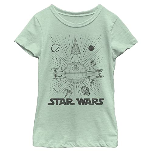 T-shirt imprimé Star Wars fille col rond et manches courtes couleur vert menthe taille XS