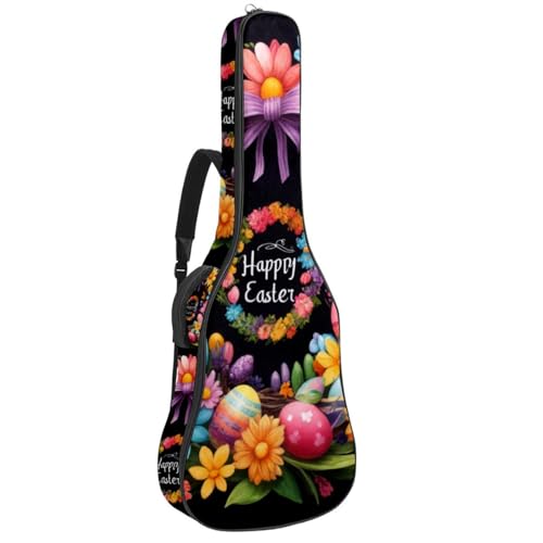 Housse pour guitare acoustique 101-106 cm noire à motif couronne de Pâques
