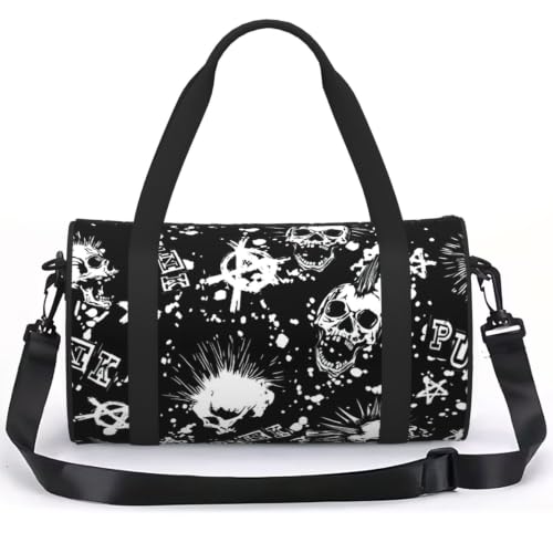 Mochila deportiva ligera blanca de calavera para atletismo, gimnasio y viajes cortos