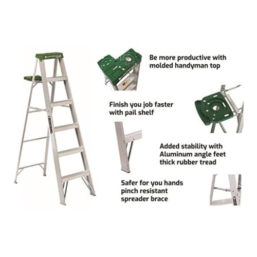 Image of Louisville Ladder 8-Foot Aluminum Step Ladder, 375-Pound Load Capacity, Type IAA, AS4008