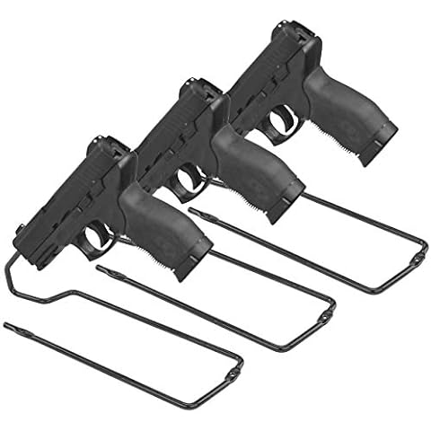 BOOMSTICK 3-Slot Handgun Rack, Gentle on Gun Finish, Universal Fit for All Handguns - Wide-Body & Magnum Calibers Included, Wall Mountable, Hooks & Screws Provided Cover
