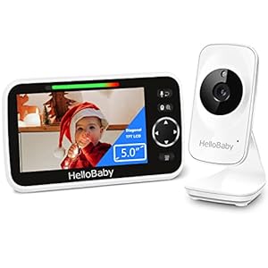 Baby Monitor,HelloBaby Baby Monitor with Camera and Audio, 5” Color LCD Screen, Infrared Night Vision Camera,VOX Mode…