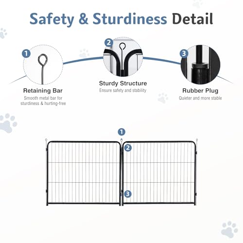 Image of DUMOS Dog Playpen 24 Inch 2 Panels Indoor Outdoor Metal Pet Fence | Foldable Dog Play Pen with Door, Portable Exercise, RV Camping, Puppy Small Dogs