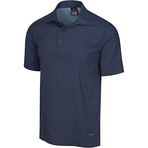 Greg Norman X-Lite 50 Printed Woven Polo, Navy, Small #TOP10