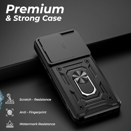 Image of Luxe Back Cover for Oppo A5 5G / Oppo K13X 5G | D10 Tough Armor Case | Sliding Camera Shield | 360 Protection | Kickstand Ring Holder | Military-Grade