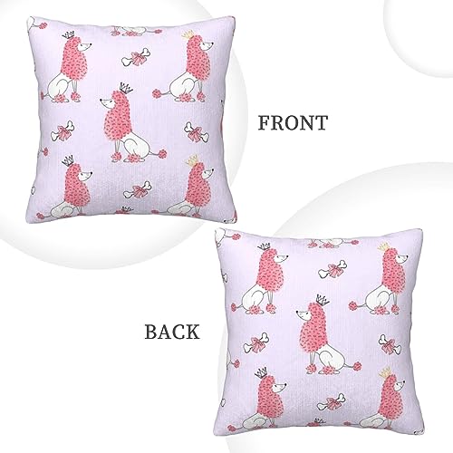 Housse de coussin salon velours rose caniche pour canapé - 4