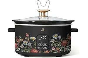 Drew Barrymore Slow Cooker - Programmable 6-Quart Wildflower Black