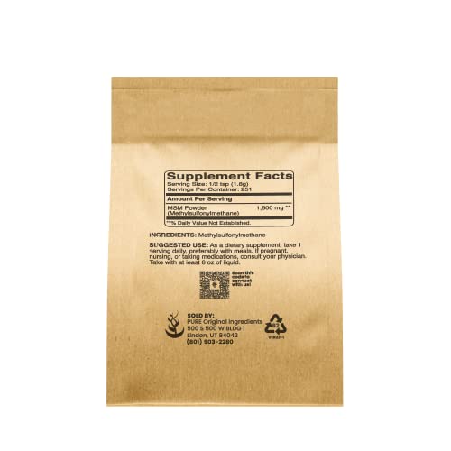 Pure Original Ingredients Vitamin C, Msm, And L-Lysine Hci Bundle, (1Lb) Pure And Undiluted Supplements, Fine Powder #TOP4