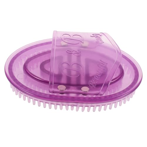 NIYANGLE cepillo de masaje Herramienta de masaje en el cuello peine de masajes herramientas masajeador facial Herramienta de masaje muscular masajeador de manos gel de sílice Púrpura