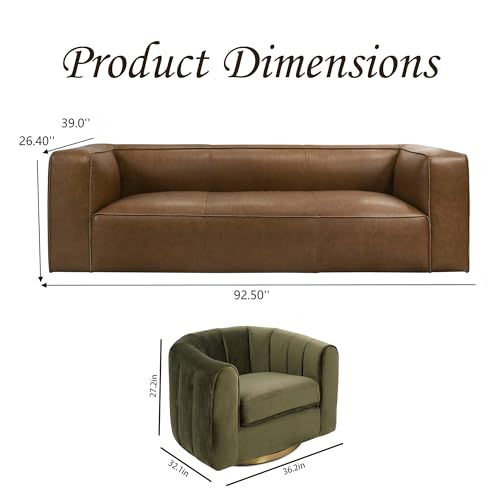 Image of 2026 New Luxury Curved Leather Sofa and 2 Swivel Chair Set, 92.5 inch, Velvet