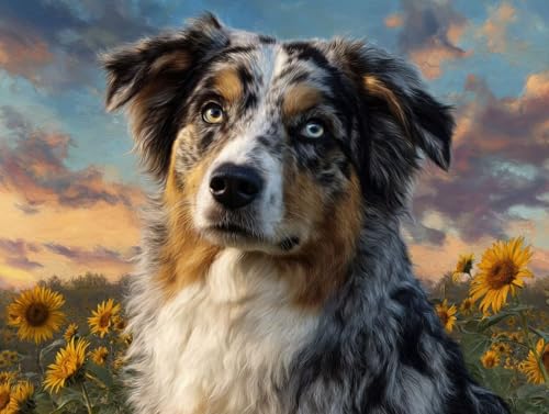 Pintura por numeros adultos para relajarse en casa pintando un perro 60x80