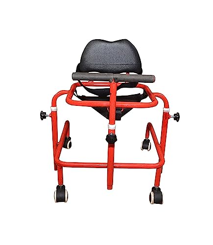 Image of HOSPISAFE CP Walker for Children (2.0 to 3.0 Feet) with Cerebral Palsy - Height Adjustable, Seat, Body Support, ISO & CE Certified (Model HCP05)