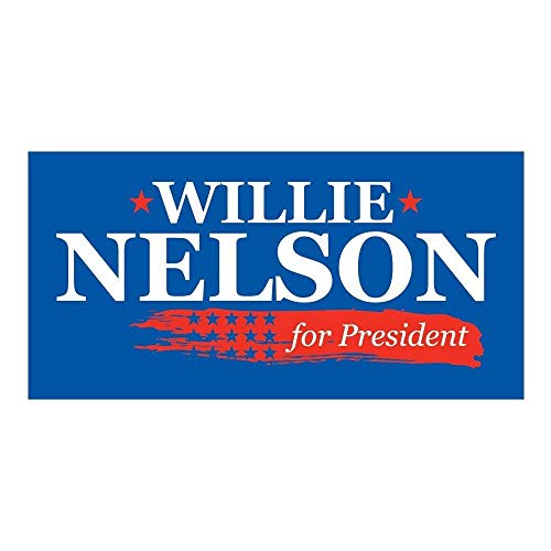 Willie Nelson Official for President Blue Bumper Sticker