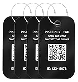 PIKEEPER Smart Luggage Tags with QR Code Location Display - Customizable Tags with Privacy Protection for Lost & Found, 4-Pack Waterproof & Durable Travel ID Labels for Suitcases & Backpacks
