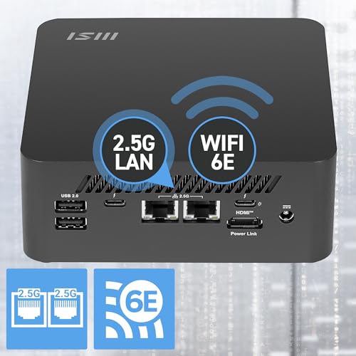 MSI Cubi NUC AI+ 2MG-030AT– Intel® CoreTM Ultra 9 Prozessor 288V CPU, 32 GB LPDDR5X, 512 GB M.2 SSD, USB 10 Gbps Typ A, Thunderbolt 4 & HDMI 2.1, Wi-Fi 6E, Bluetooth 5.3 – Schwarz, Windows 11 Pro