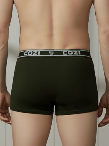 Image of Lux Cozi Mens 100% Cotton Solid Mini Trunk | Mini Trunk Underwear for Men | Color and Print May Vary | Pack of 4