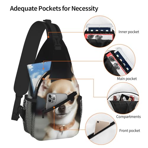 Mochila tipo bandolera urbana negra para viaje y senderismo miniatura 5