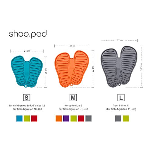 Sanni Shoo | Shoo.pad | Flexible, Machine Washable Shoe Draining Floor Mat | Shoe Tray, Drying And Dirt Catching Mat For Shoes (Size M (Up To Us Shoe Size 8.5), Orange) #TOP2