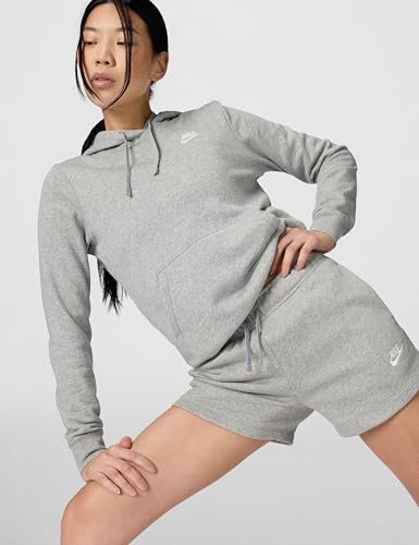 Nike Women's Sportswear Club Fleece Mid-Rise Shorts, Dark Grey Heather/White, X-Small - image 7