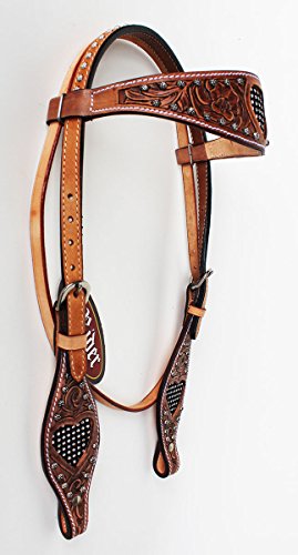 ProRider Horse Show Tack Bridle Western Leather Headstall 8597H
