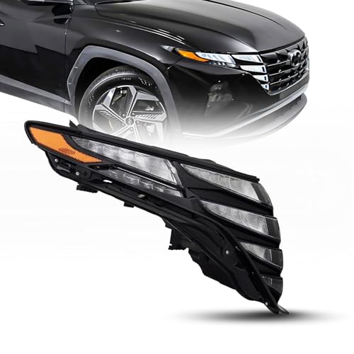 Daytime Running Lights Assembly Replacement For Hyundai Tucson 2022-2024 SEL, SE, US Built,CAPA Certified LED DRL, Right/Passenger Side, 92208-CW010 / 92208-N9160