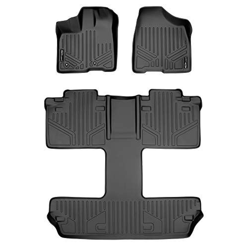 SMARTLINER Custom Fit Floor Mats 3 Row Liner Set for 2011-2012 Toyota Sienna