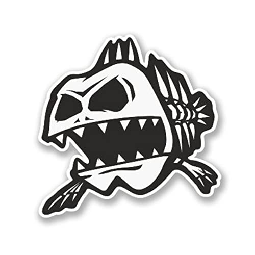 ZHTDXYS Etiqueta engomada del coche Zombie Fish vinilo pegatina portátil viaje equipaje esqueleto pez calcomanía coche estilo 2 uds 23X22 Cm Cover