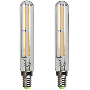 TIANFAN 2 stuks LED lamp 4W T20 buisvormige LED gloeilamp E14 Edison Small Base 2700K warm wit Edison lamp (Transparant)