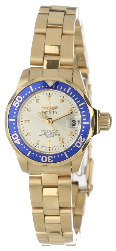 �C�����B�N�^ Invicta Women's 14126 Pro Diver Gold Dial 18k Gold Ion-Plated Stainless Steel Watch [���s�A���i]