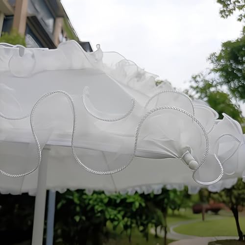 Sombrilla de encaje para playa y jardín con enchufe de tierra impermeable 4