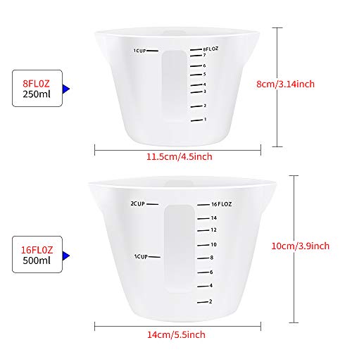 Skppc 2 Pcs 250Ml 500Ml Silicone Measuring Cups, 2 Cup Nonstick Reusable Silicone Mixing Pouring Cups For Epoxy Resin, Casting Molds, Jewelry Making, Diy, Arts And Crafts (8Oz+16Oz, Set Of 2) #TOP1