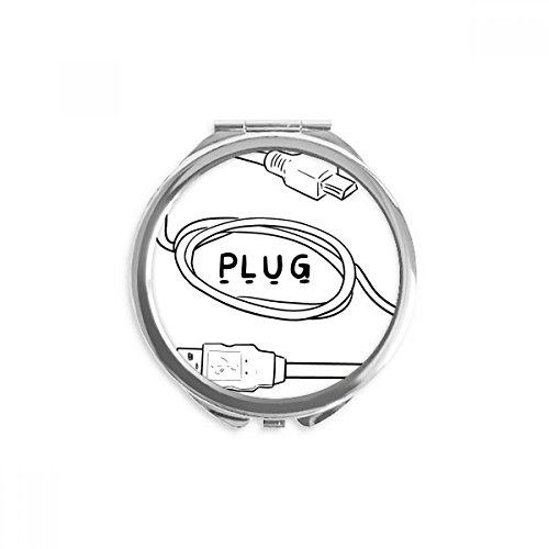 Miroir rond de poche fil de donnees USB le cadeau ideal portable de maquillage