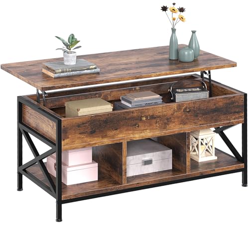 Salas, Home SIMPLE HOGAR Mesa de Centro para Sala,Elevable Mesa de Centro,Mesas de Centro con Compartimentos Ocultos y Estantes de Almacenamiento,Mesa de Centro Sala,El...