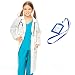 White Kid Lab Coat for Scientist Doctors Role Play Costume Set (Medium, White)