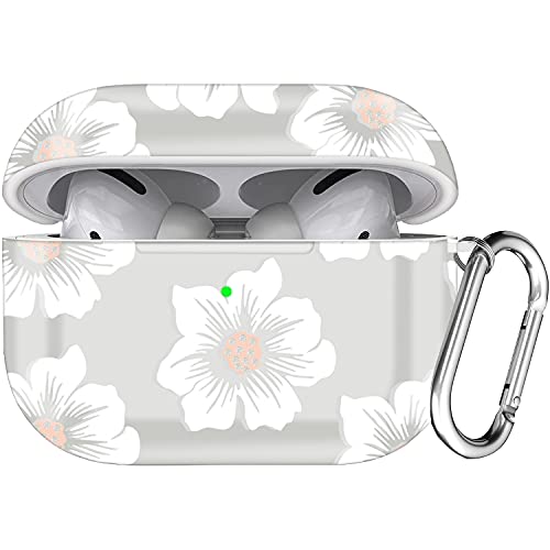 Youtec for for Airpods pro Case Cover, Cute for Airpods pro 3 Protective Cover Skin for Girl Women Soft TPU Case with Keychain Compatible Airpod pro Charging Case 3rd Gen 2019,Hollyhock