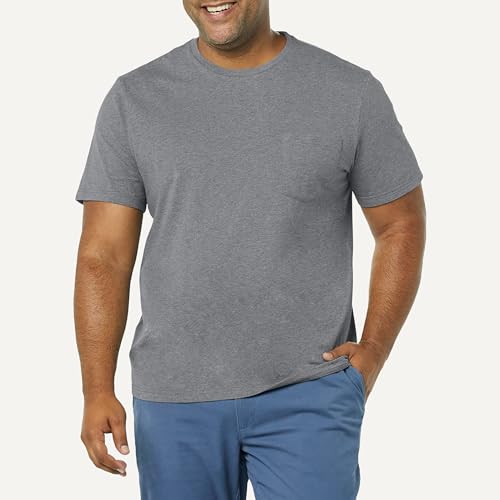 Image of Amazon Essentials Men's Short-Sleeve Crewneck Pocket T-Shirts, Pack of 2