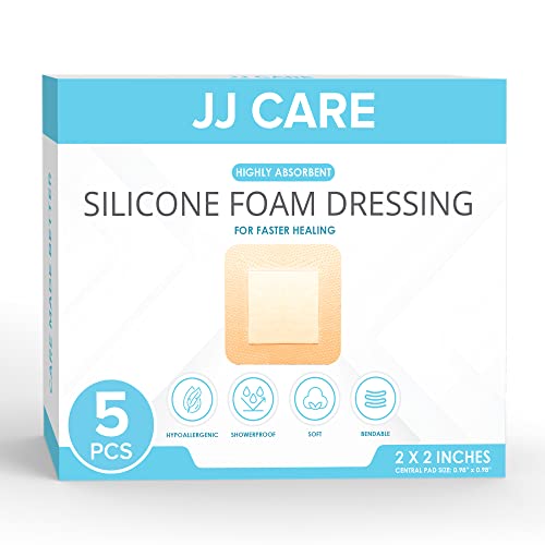 JJ CARE Silicone Foam Dressing [Pack of 5]